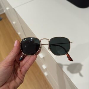 Ray-Ban Gold Frame Sunglasses with Dark Lenses